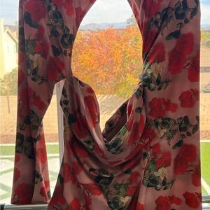 House of CB Pink and Green Floral Dress